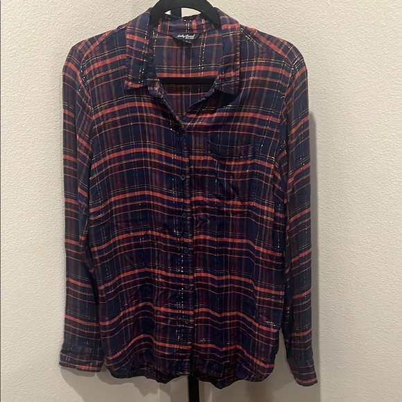 Lucky Brand Dark Plaid Shirt - Picture 1 of 3